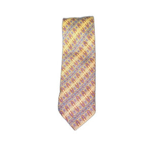 Daniel de Fasson Gold Geometric Silk Tie
